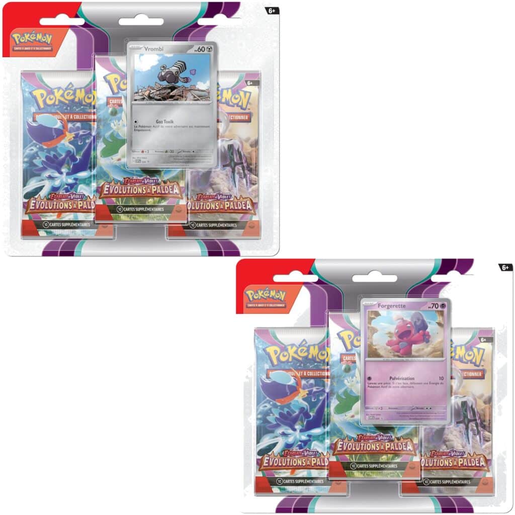 Cartes A Collectionner Pokemon Blister De Ev02 Ecarlate Et Violet 2 Tri Packs