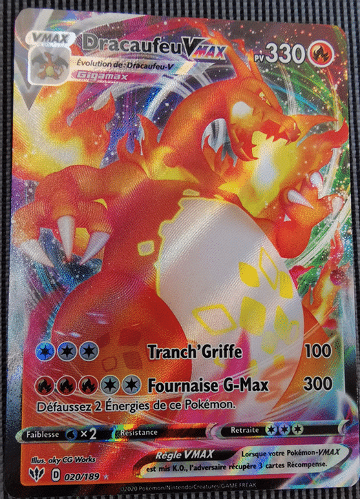 Vraie Carte Pokémon Dracaufeu